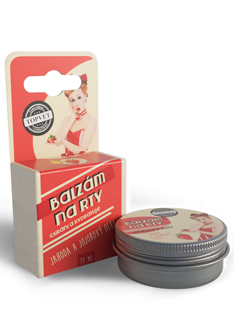 Topvet Balzam na pery - Jahoda a jojobový olej 15ml