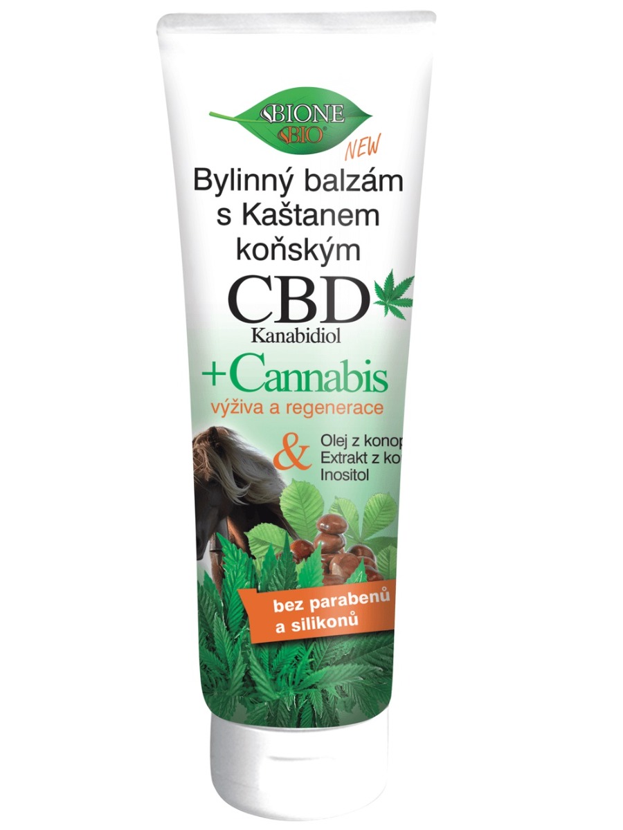 Bione cosmetics - Bylinný balzam s pagaštanom konským + CBD Cannabis 300ml