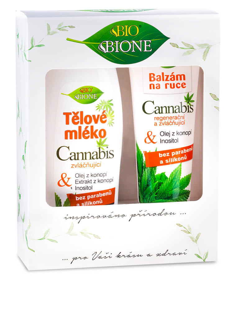 Bione Cosmetics - Darčeková kazeta CANNABIS Balzam na  ruky + Telové mlieko
