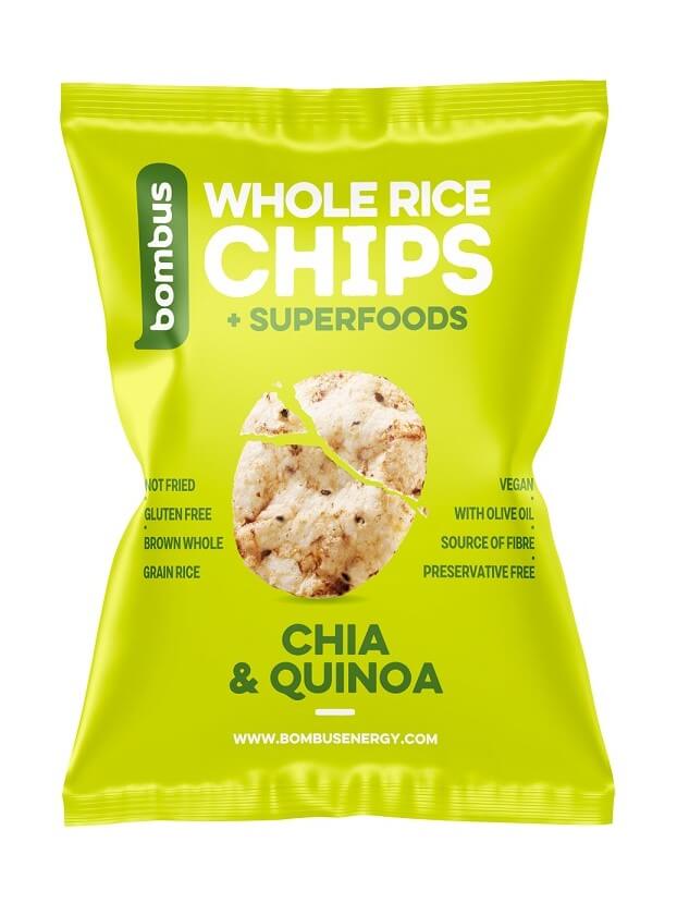Bombus Celozrnné ryžové chipsy chia a quinoa 60g