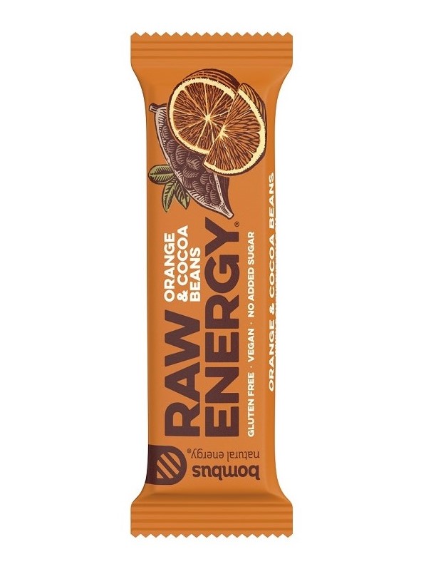 Bombus Raw Energy tyčinka pomaranč a kakao 50g