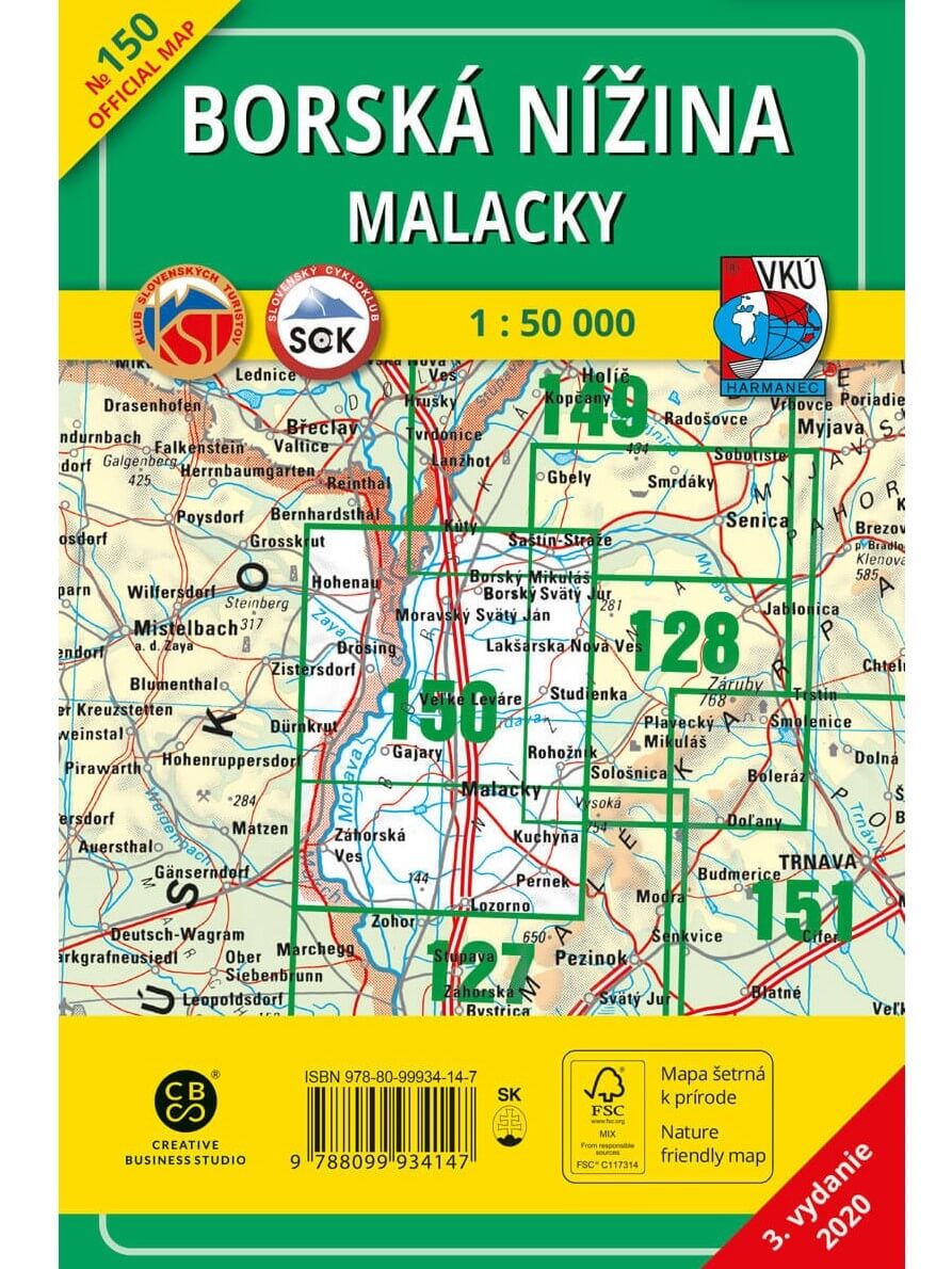 Borská nížina - Malacky 150 Turistická mapa 1:50 000