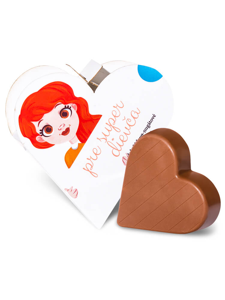 Chocolate Patrik Čokoládové srdce biele mliečne - Pre super dievča