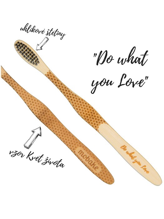 Mobake Motivačná zubná kefka® bambusová "Do what you love" 2700 Medium