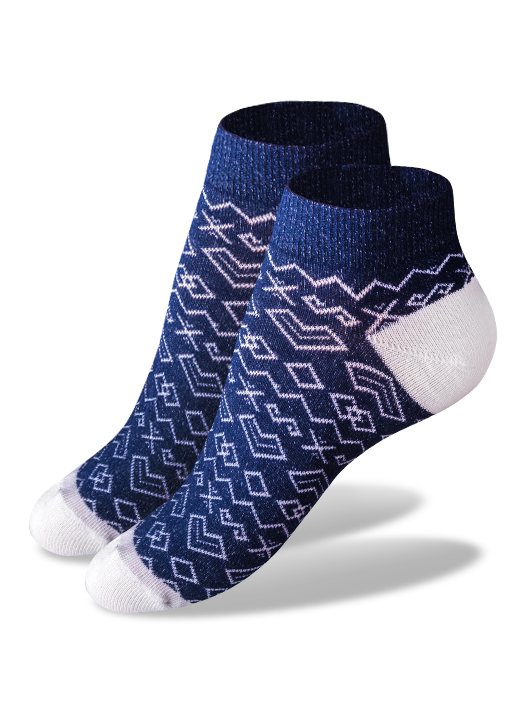 Členkové ponožky čičmany - modrobiele