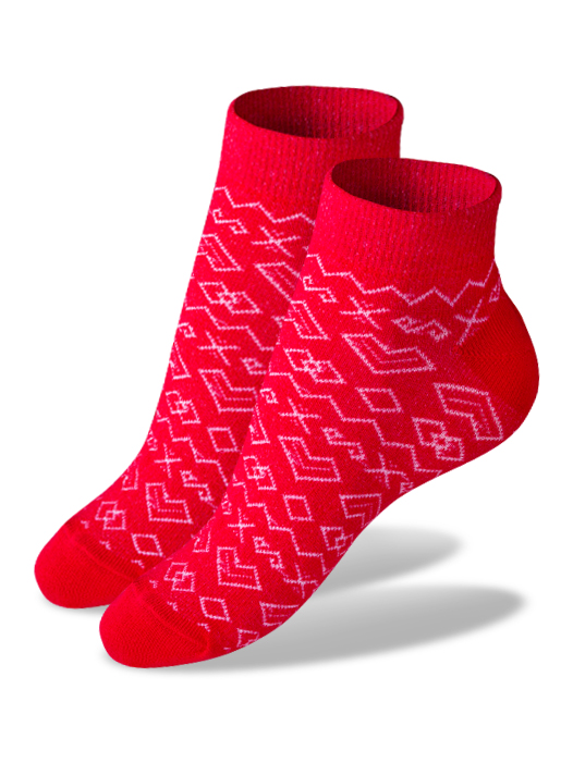 Členkové ponožky čičmany - červené