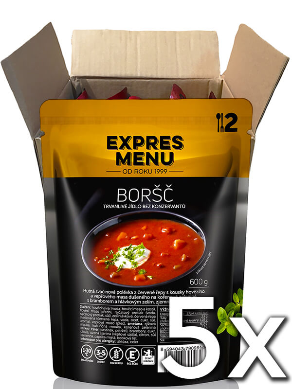 Expres menu Boršč 2 porcie 600g | 5ks v kartóne