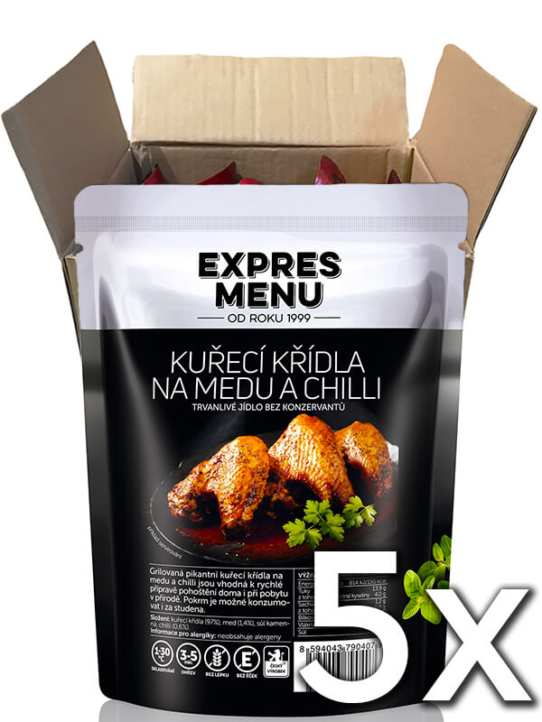Expres menu Kuracie krídla na mede a chilli 3 porcie 300g | 5ks v kartóne