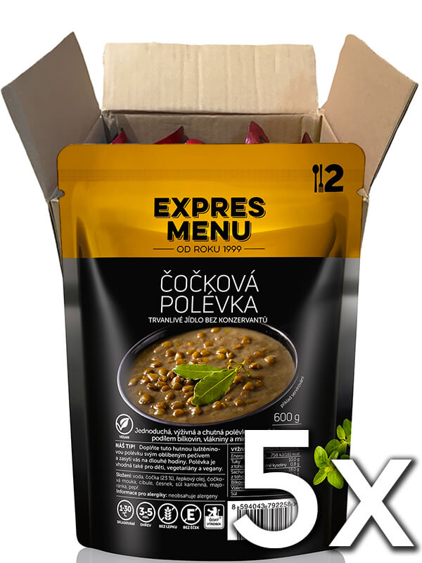 Expres menu Šošovicová polievka 2 porcie 600g | 5ks v kartóne