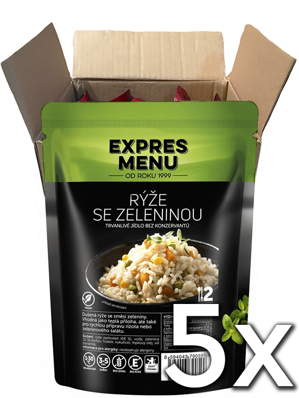 Expres menu Ryža so zeleninou 2 porcie 400g | 5ks v kartóne