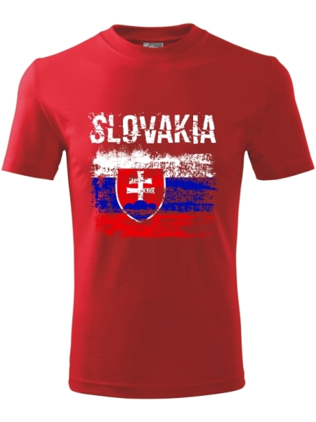 Tričko Slovakia vlajka Unisex Červené