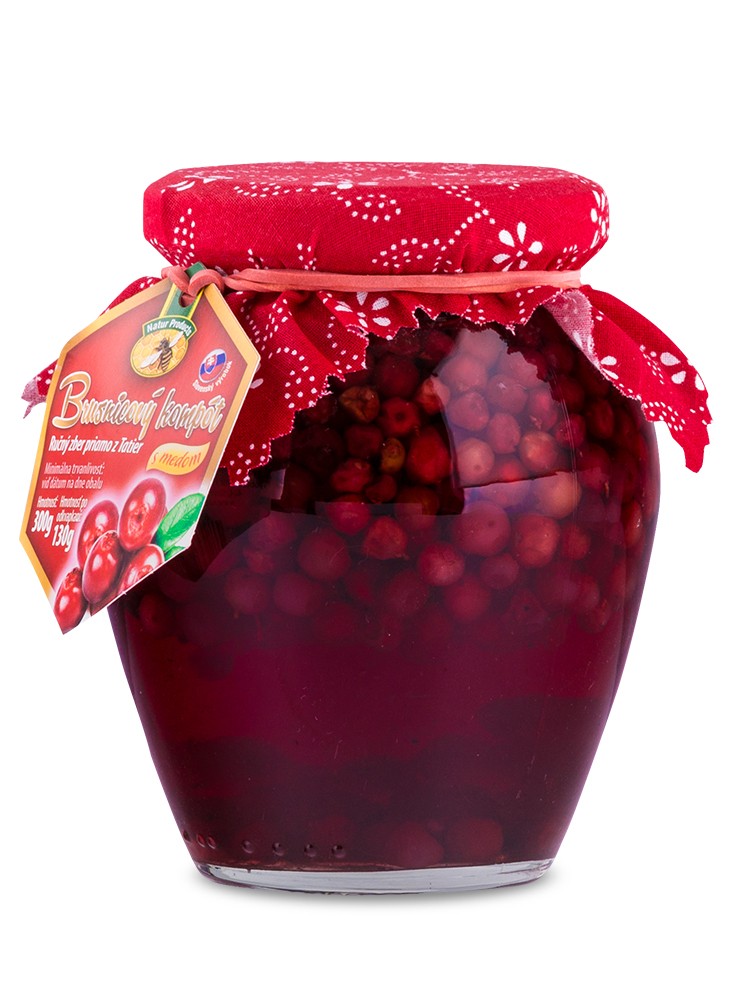 Natur Products Brusnicový kompót s medom 300g