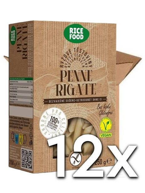 RiceFood Penne rigate ryžové cestoviny 250g | 12ks v kartóne
