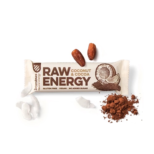 Bombus Raw Energy tyčinka kokos a kakao 50g