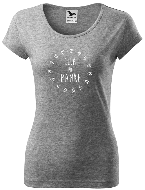 Tričko celá po mamke Dámske pure Sivý melír-XXL