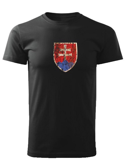Tričko Slovenský znak Unisex retro klasik čierne-XXL