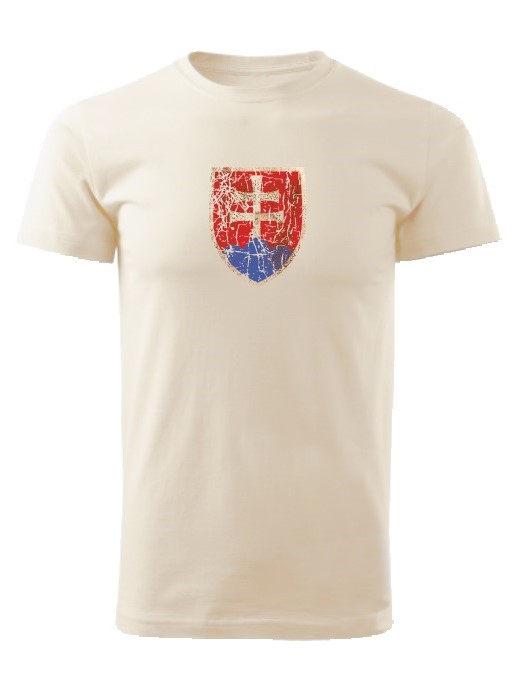 Tričko Slovenský znak Unisex retro klasik natural-XL